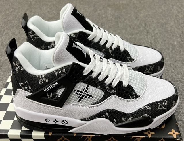 Women Air Jordan 4 Cement Iv Black White